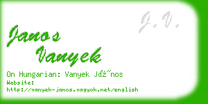 janos vanyek business card
